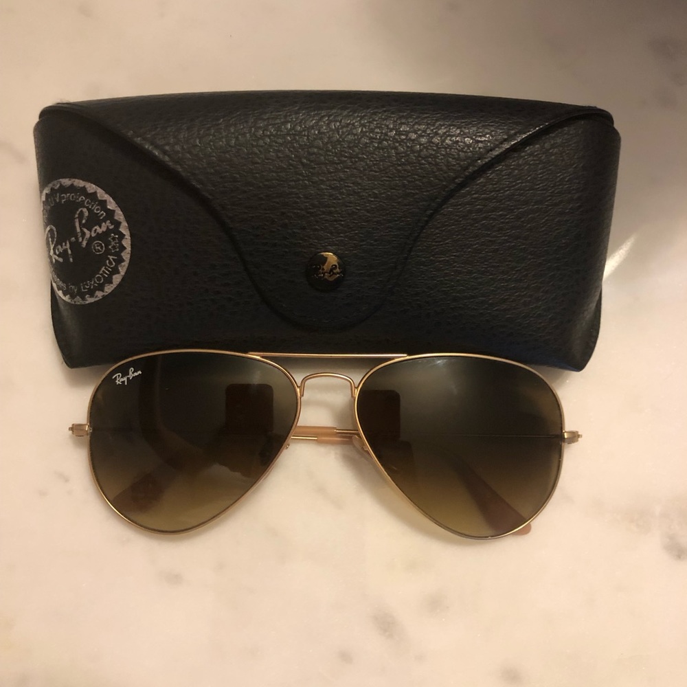 Gold rayban aviators